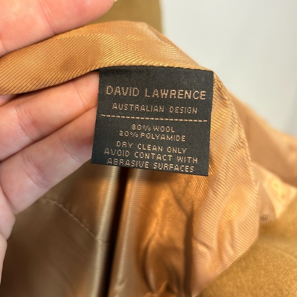 David Lawrence Tan / Camel Wool Blend Coat XS (6) - Picture 6 of 6